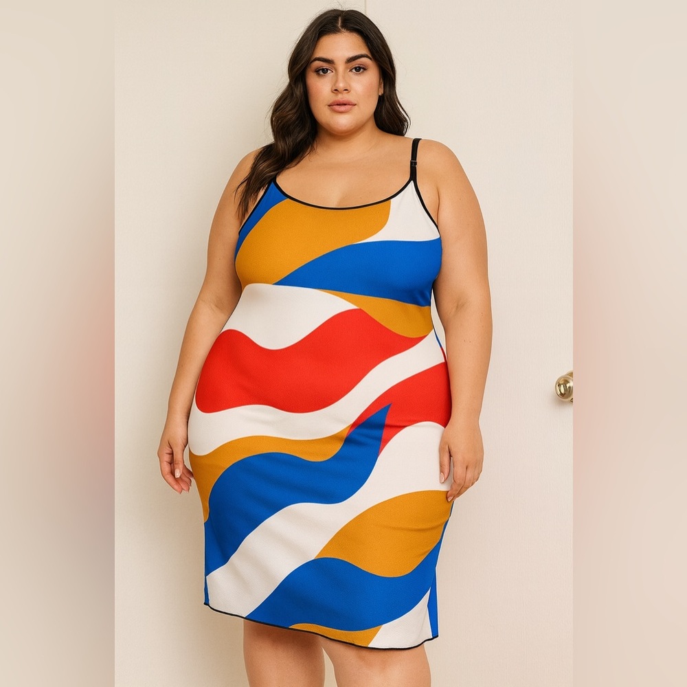 Colorful Abstract Print‎ Dress